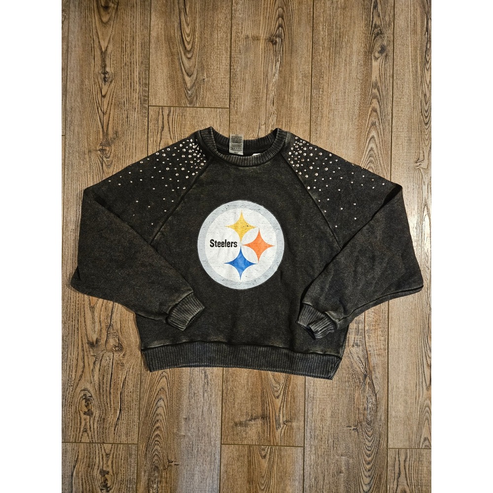 Pittsburgh Steelers Gameday Couture Crop Top Sweater Gray Size S